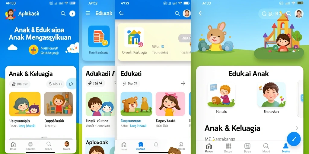 Tampilan antarmuka aplikasi API33 yang menarik untuk anak-anak.