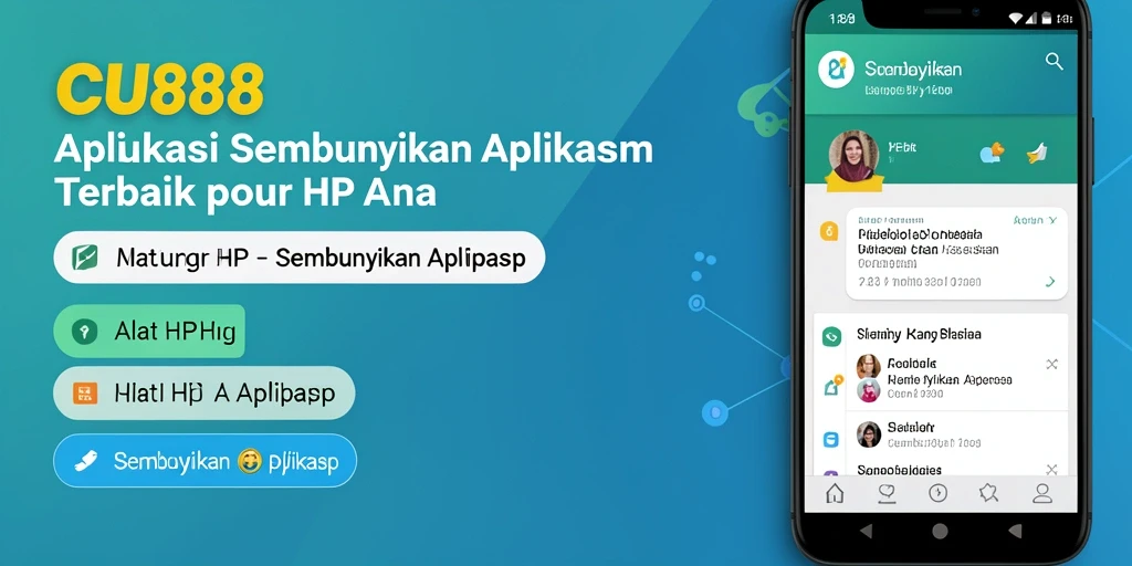 Screenshot utama CU888 menampilkan antarmuka untuk menyembunyikan aplikasi.