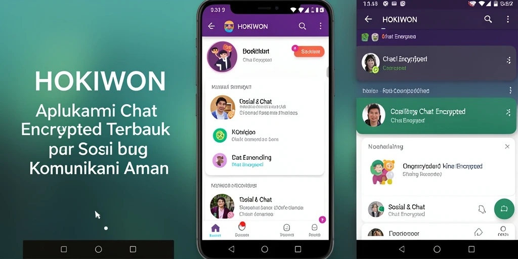 Antarmuka HOKIWON menunjukkan fitur komunikasi yang aman dan sederhana.