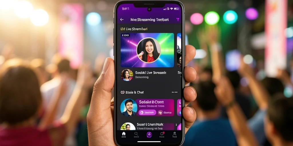 Antarmuka MEGA111 yang menarik untuk Live Streaming.