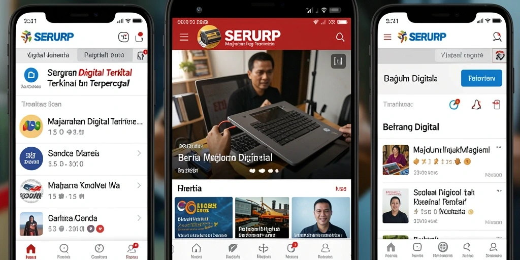 Antarmuka SERURP menampilkan berita dan artikel yang menarik dan informatif.