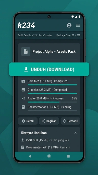Tampilan halaman APK k234