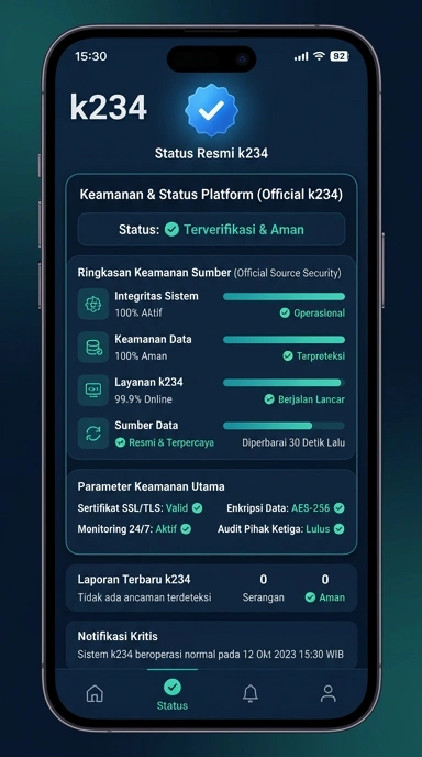Tampilan kanal resmi k234